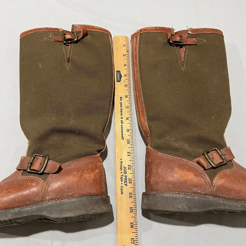 Chippewa Mens Brown Leather Vipercloth Round Toe Pull On Snake Hunting Boots 9.5